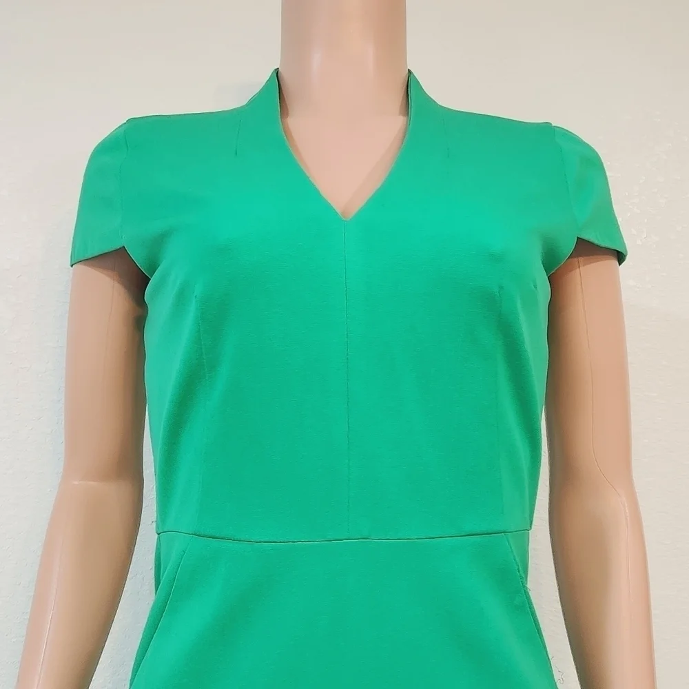 J.Crew Factory Cap Sleeve V-Neck Sheath Dress in Bi-stretch Cotton Sz 2